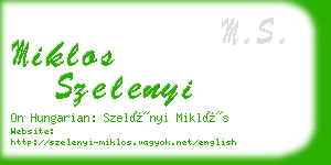 miklos szelenyi business card